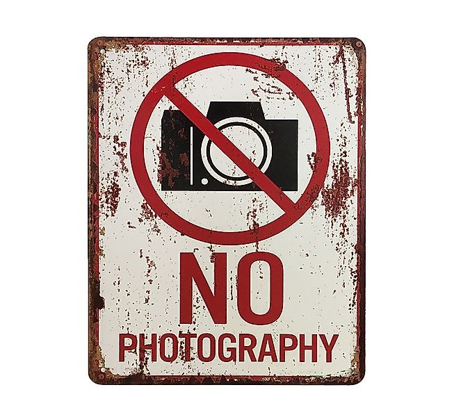 Blechschild NO PHOTOGRAPHY Retro Dekoschild Fotografieren verboten 25 x 20 günstig online kaufen