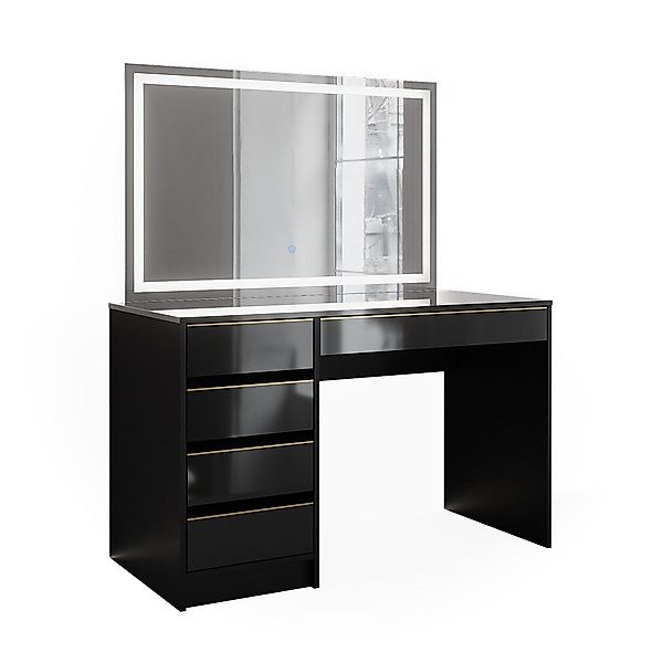 Vicco Schminktisch Sherry, Schwarz, 120 cm günstig online kaufen