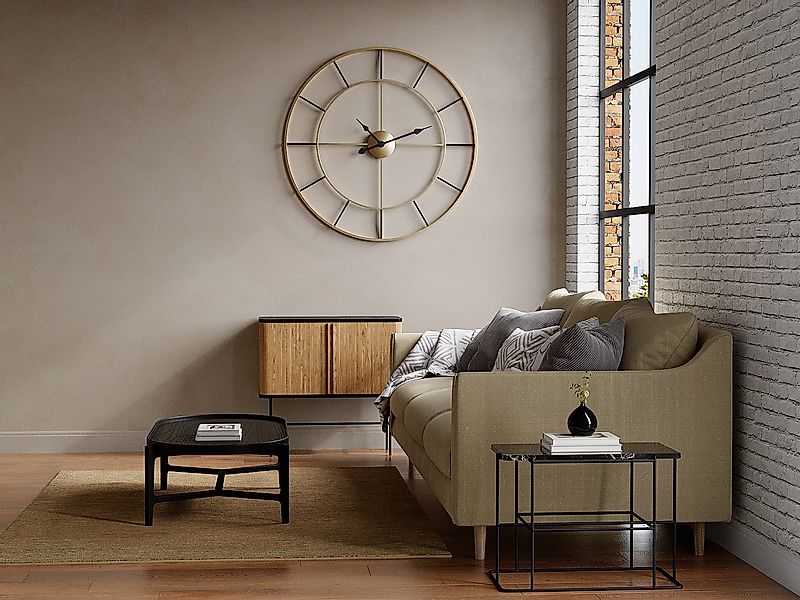 Große Wanduhr - Metall - 110 cm - Goldfarben - ASHLAND günstig online kaufen