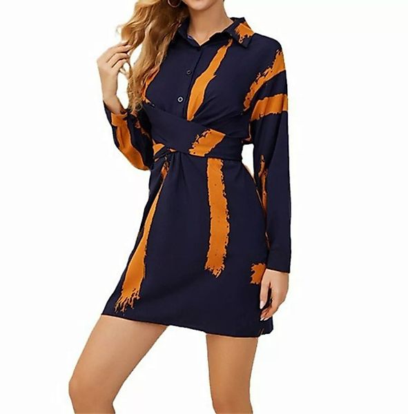 AFAZ New Trading UG Maxirock Damen Vintage-Hemdkleid mit langen Ärmeln und günstig online kaufen