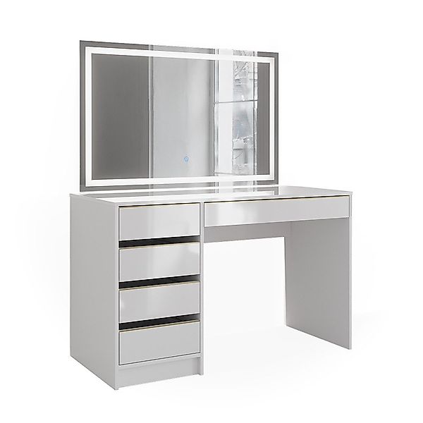 Vicco Schminktisch Sherry, Weiß/Gold, 120 cm günstig online kaufen