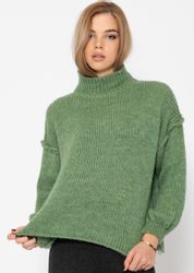 SASSYCLASSY Strickpullover Rollkragenpullover Damen mit Ziernähten günstig online kaufen