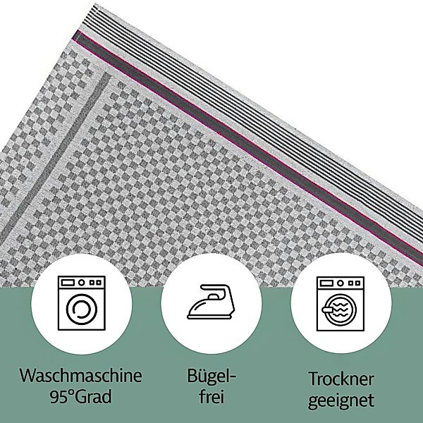 Zestri Geschirrtuch 10er-Set Grubentücher, 100% Baumwolle, günstig online kaufen