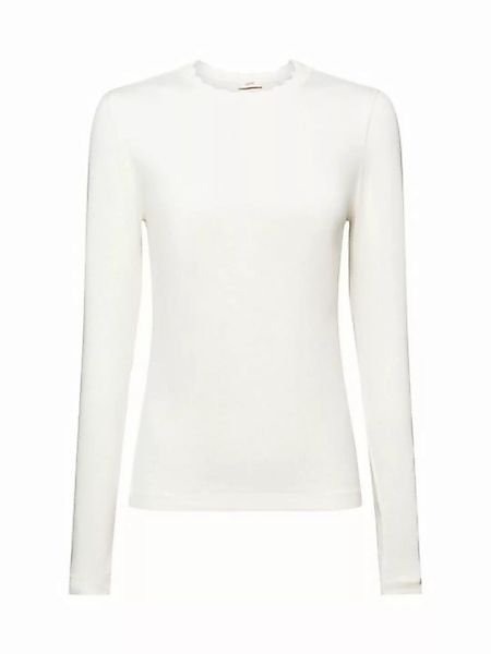 Esprit Collection Langarmshirt Longsleeve mit Muschelsaum (1-tlg) günstig online kaufen