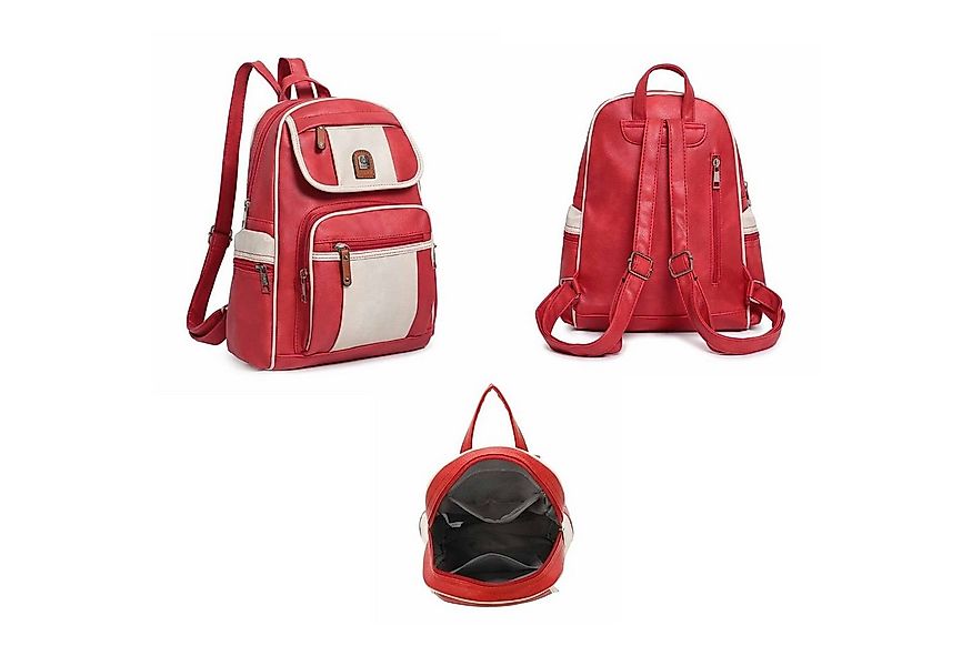 ITALYSHOP24 Rucksack Damen CityRucksack Tagesrucksack Schultertasche Freize günstig online kaufen