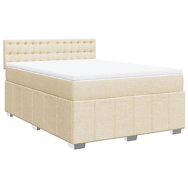 vidaXL Boxspringbett mit Matratze Creme 160x200 cm Stoff 3287138 günstig online kaufen