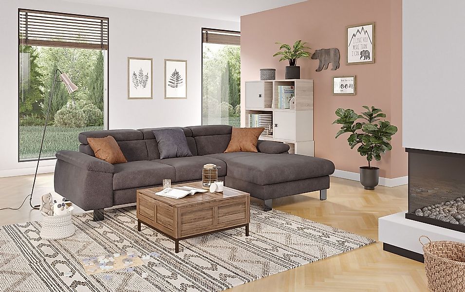 COTTA Ecksofa "Komaris L-Form, B: 244 cm" mit Kopfteilverstellung, optional günstig online kaufen