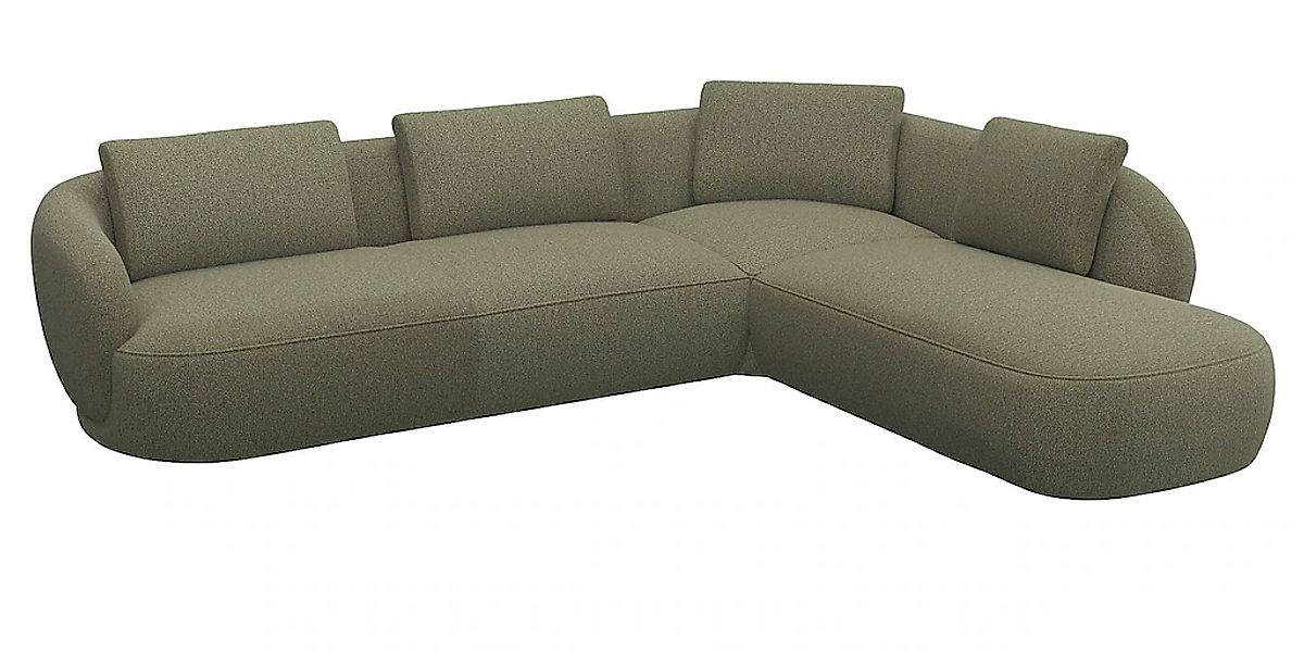 FLEXLUX Ecksofa »Torino, rund, L-Form, Sofa-Ecke mit Ottomane«, Modernes, o günstig online kaufen