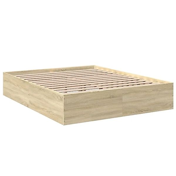 vidaXL Bettgestell Sonoma-Eiche 150x200 cm Holzwerkstoff 3281009 günstig online kaufen