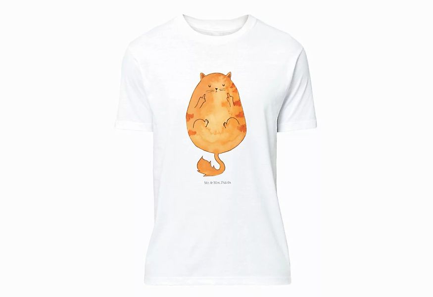 Mr. & Mrs. Panda T-Shirt Katze Mittelfinger - Weiß - Geschenk, Junggesellen günstig online kaufen