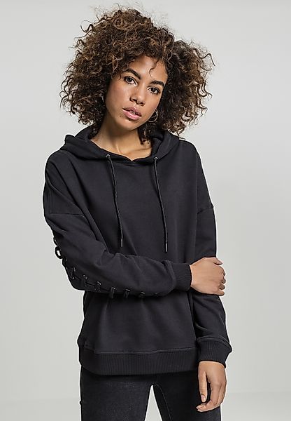 URBAN CLASSICS Rundhalspullover "Urban Classics Damen Ladies Laced-Up Hoody günstig online kaufen