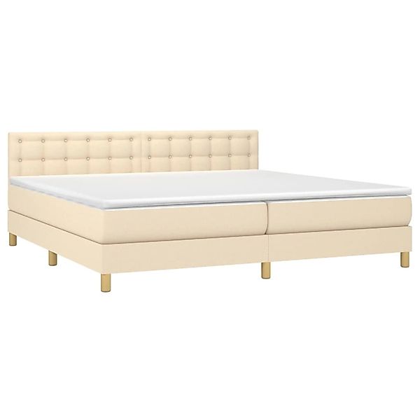vidaXL Boxspringbett mit Matratze & LED Creme 200x200 cm Stoff 3134066 günstig online kaufen