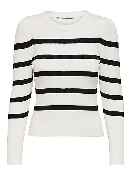 ONLY Körperbetonter Puffärmel- Pullover Damen White günstig online kaufen