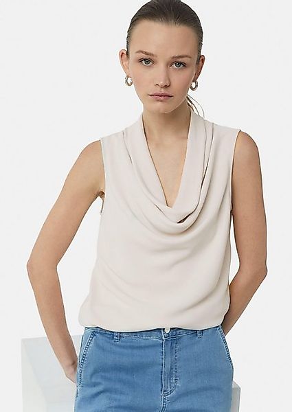 Comma Shirttop Top mit Wasserfall-Ausschnitt im Fabricmix günstig online kaufen