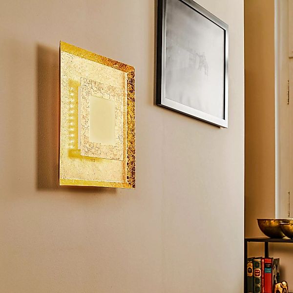 LED-Wandleuchte Window, 39x39 cm, gold günstig online kaufen