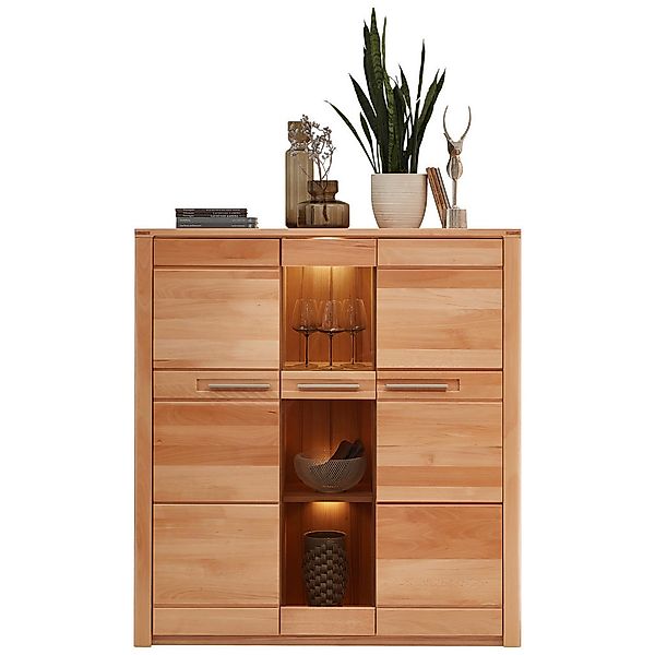 Highboard Nature One buche Nachbildung buche B/H/T: ca. 127x137x40 cm günstig online kaufen