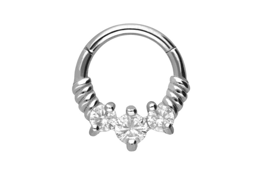 PIERCINGLINE Nasenpiercing Chirurgenstahl Segmentring Clicker GEDREHT günstig online kaufen