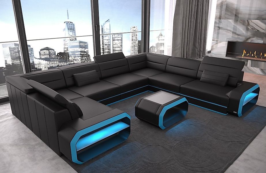 Sofa Dreams Wohnlandschaft Leder Sofa Verona U Form Ledercouch Ledersofa, C günstig online kaufen
