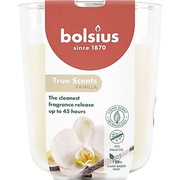 Bolsius Duftkerze True Scents Vanille im Glas Elfenbein Groß günstig online kaufen