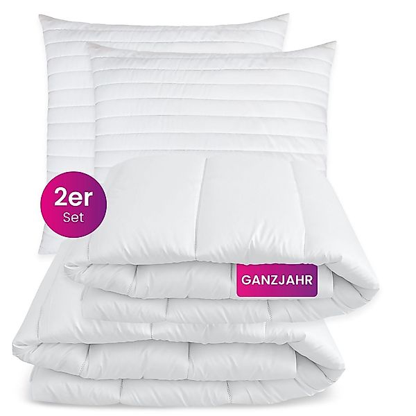 wometo Microfaserbettdecke + Kopfkissen 2er Set günstig online kaufen