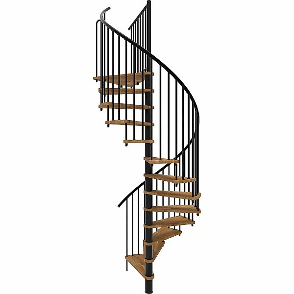 Minka Spindeltreppe Spiral Smart Eiche Schwarz Ø120 cm Geschoßhöhe bis 305, günstig online kaufen