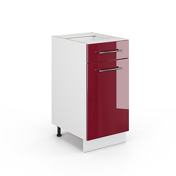 Vicco Küchenunterschrank Fame-Line Bordeaux Hochglanz/Weiß 40 cm ohne Arbei günstig online kaufen