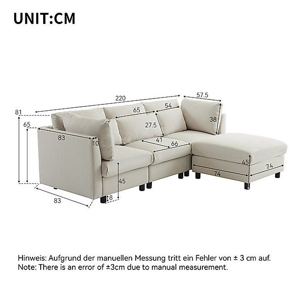 i@home Ecksofa Polstermöbel, Sofa, Dreisitzer-Sofa, XXL Sofa, mit Fußhocker günstig online kaufen