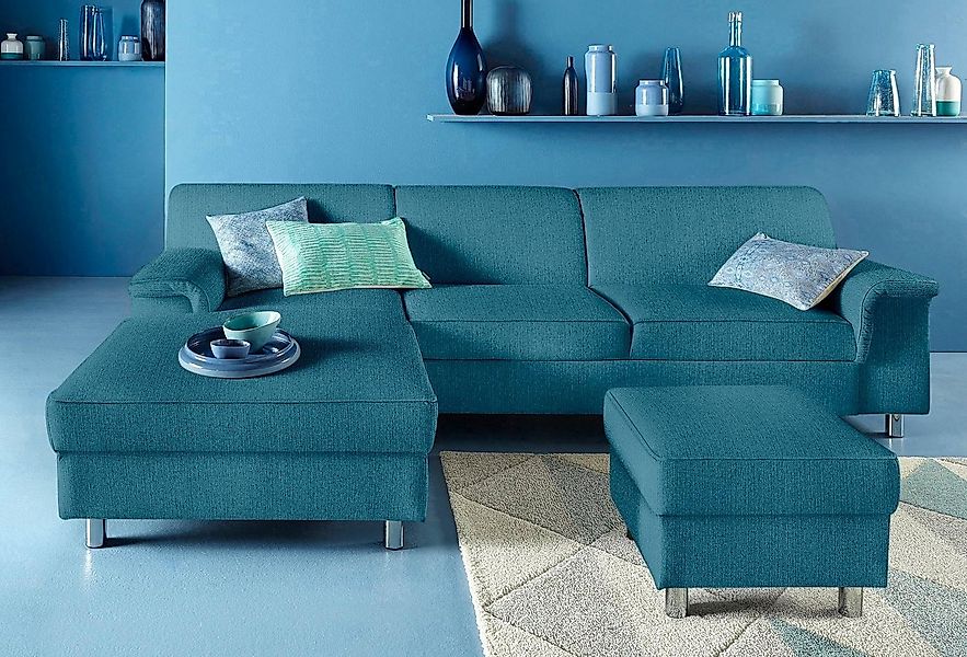INOSIGN Ecksofa Jamie, modern und elegant, Fußhöhe 9cm, L-Form, wahlweise m günstig online kaufen