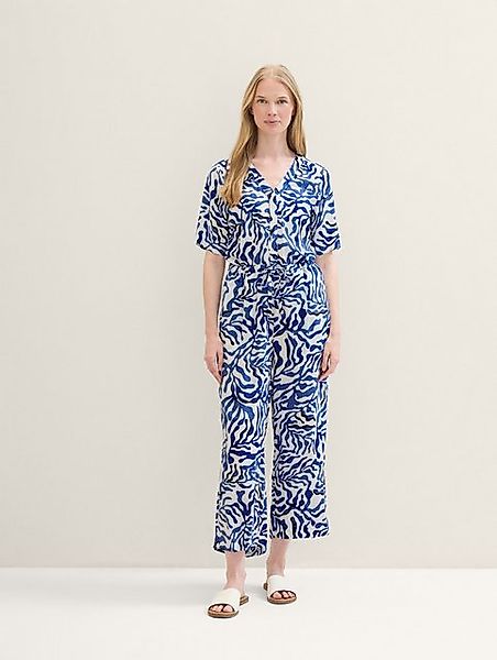 TOM TAILOR Jumpsuit Gemusterter Overall mit V-Ausschnitt günstig online kaufen