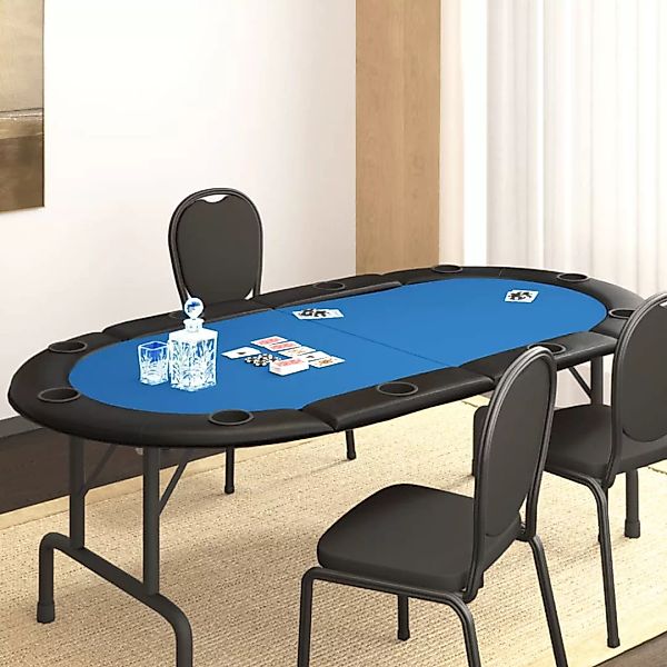 Vidaxl Poker-tischauflage Klappbar 10 Spieler Blau 208x106x3 Cm günstig online kaufen
