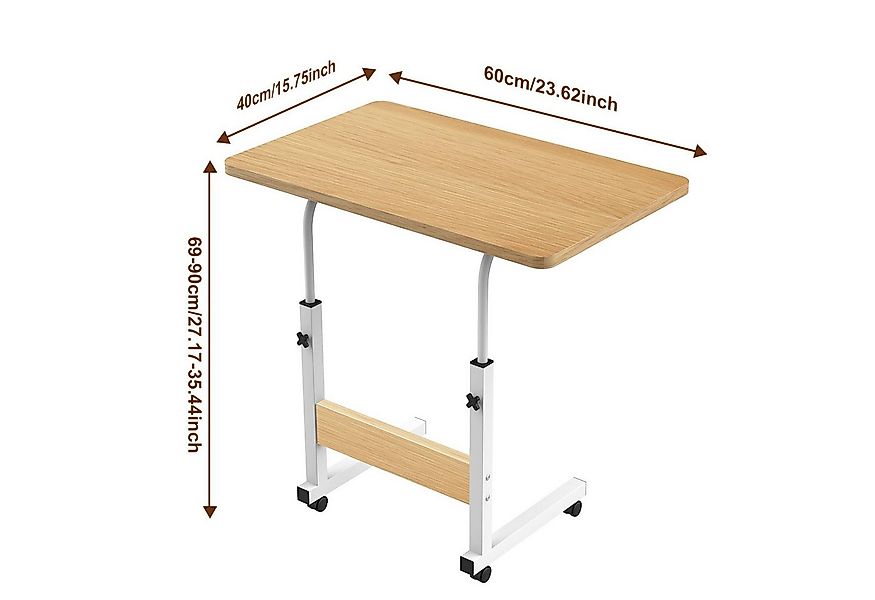 JEOBEST Computertisch Beistelltisch Höhenverstellbar (69-90cm) Laptoptisch günstig online kaufen