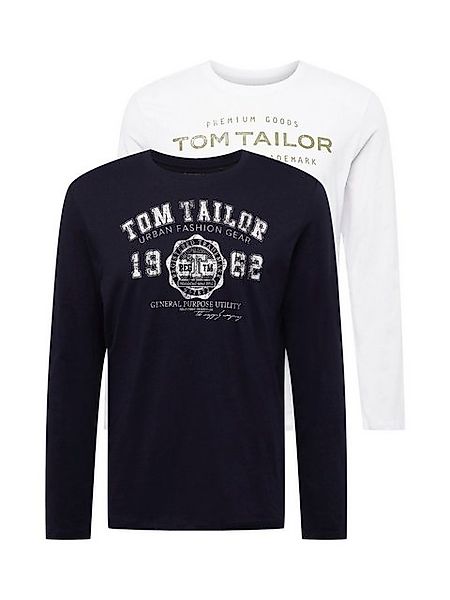 TOM TAILOR Langarmshirt, (Packung, 2 tlg.), mit Logo Print günstig online kaufen