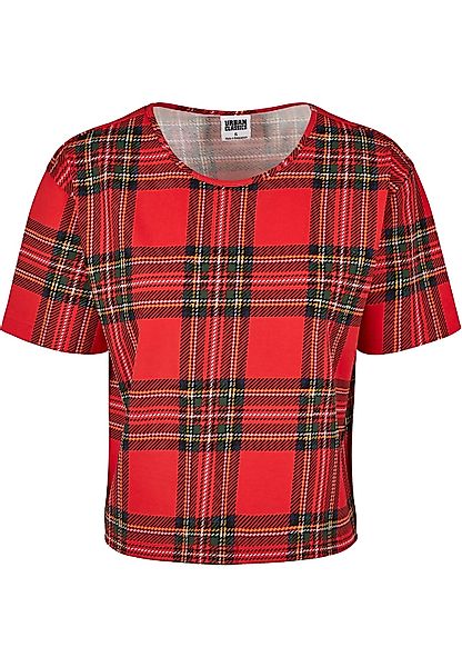 URBAN CLASSICS T-Shirt "Urban Classics Damen Ladies AOP Tartan Short Oversi günstig online kaufen