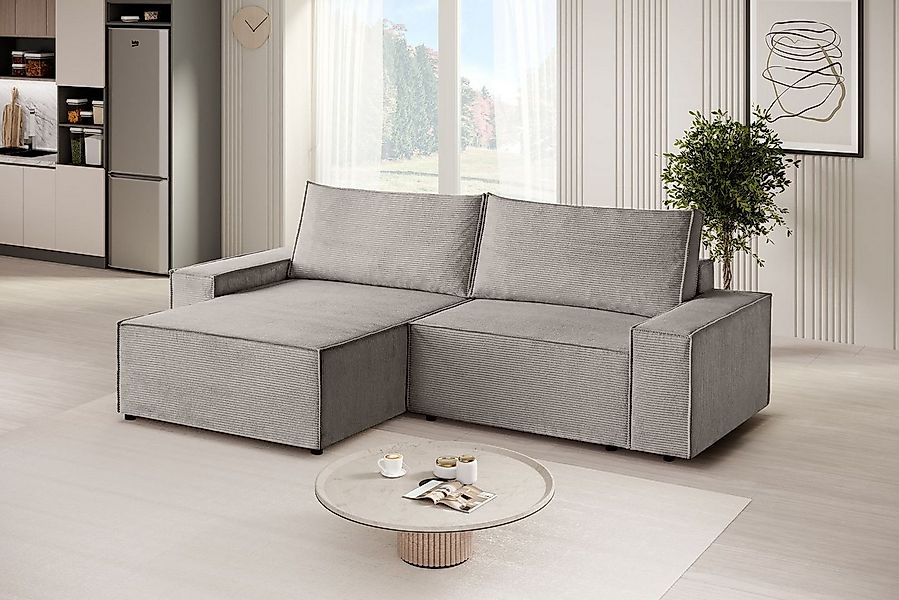 Beautysofa Ecksofa komfortable Zimmerecke San Remo mit gestreiftem Stoff, m günstig online kaufen