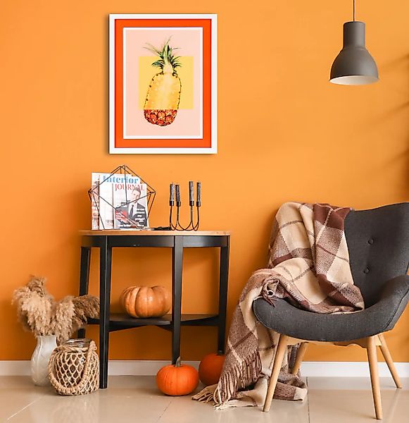queence Bild mit Rahmen »Ananas, gelb, orange« Ananas   Essen   Lebensmitte günstig online kaufen