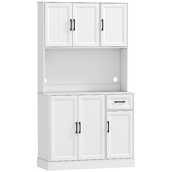 HOMCOM Küchenschrank, Buffetschrank mit Arbeitsplatte, verstellbaren Regale günstig online kaufen