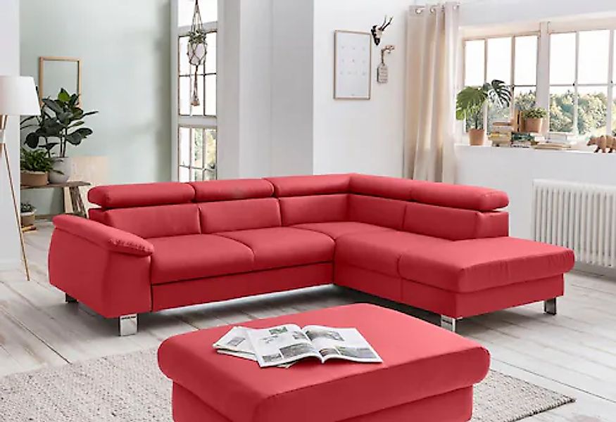 COTTA Ecksofa »Komaris L-Form mit Kopfteilverstellung«, wahlweise mit Bettf günstig online kaufen