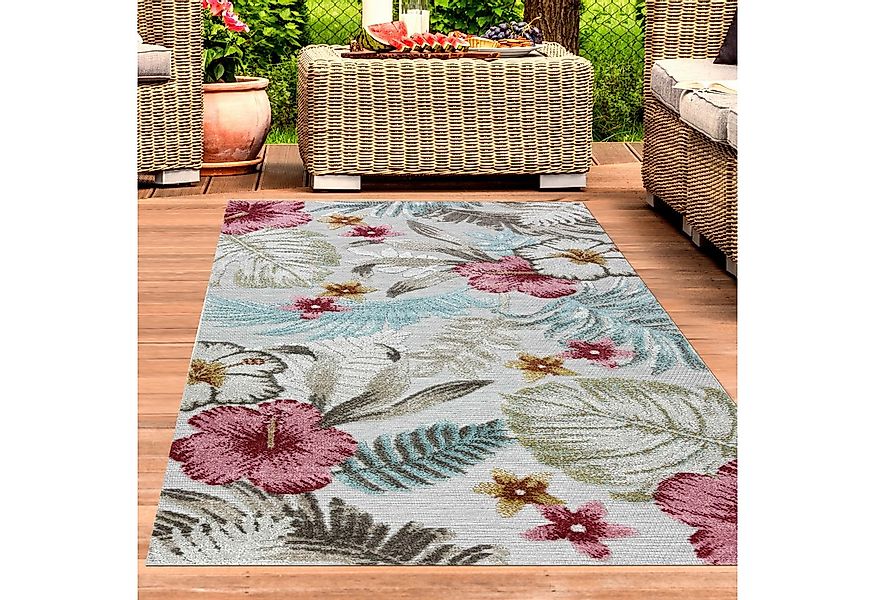 Carpetia Teppich In- & Outdoor Teppich Blumen Muster mit 3d-Effekt in Türki günstig online kaufen
