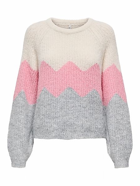 ONLY Strickpullover "ONLMAE LIFE LS ZIGZAG O-NECK KNT" günstig online kaufen
