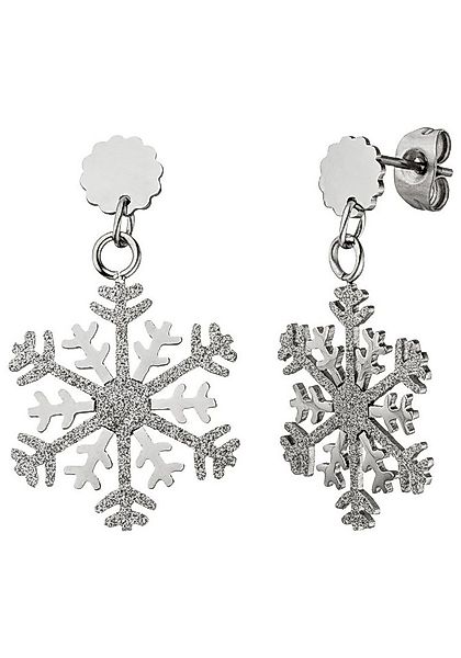 JOBO Paar Ohrhänger Schneeflocke, Edelstahl günstig online kaufen