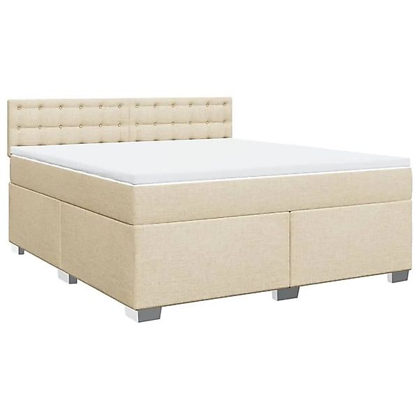 vidaXL Boxspringbett mit Matratze Creme 180x200 cm Stoff 3285986 günstig online kaufen