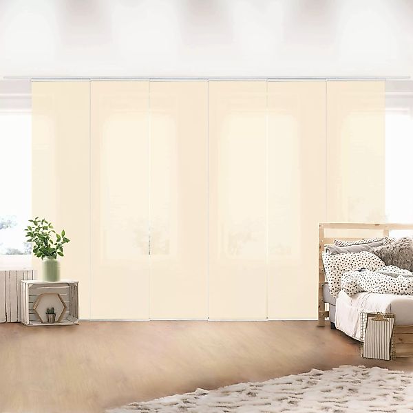 Bilderdepot24 Schiebegardine modern Flächenvorhang blickdicht Crème, günstig online kaufen