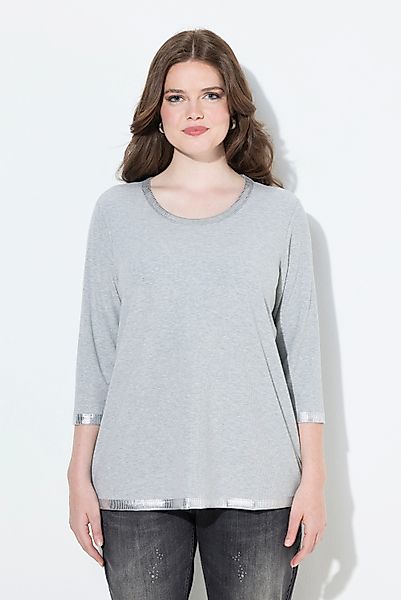 Ulla Popken T-Shirt Shirt Silberdruck Classic günstig online kaufen