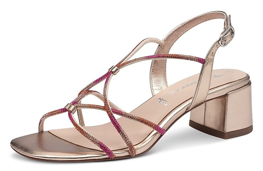 Tamaris Sandalette, Blockabsatz, Riemchensandale, Festtagsschuh, bunte Schm günstig online kaufen