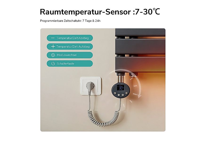 EMKE Elektrischer Badheizkörper WIFI App Steuerung Intelligenter Thermostat günstig online kaufen