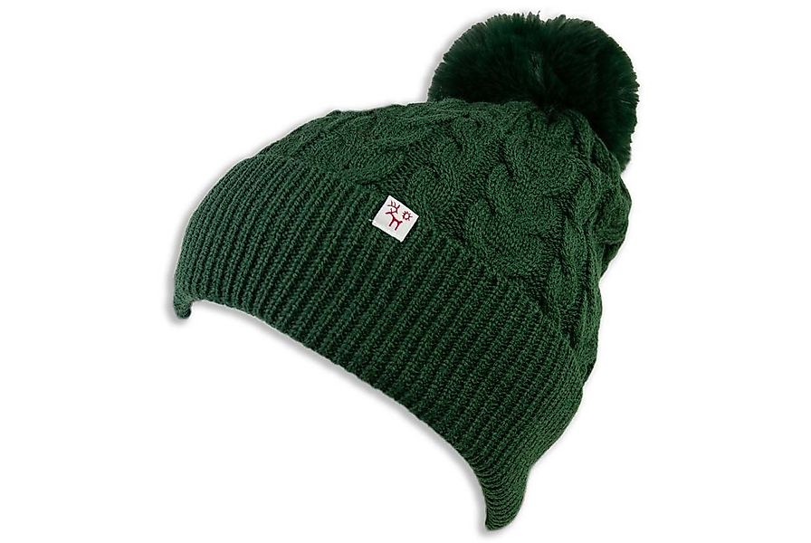 Börjesson Handskar Strickmütze Gestrickte Mütze mit Kunstfellbommel – skand günstig online kaufen