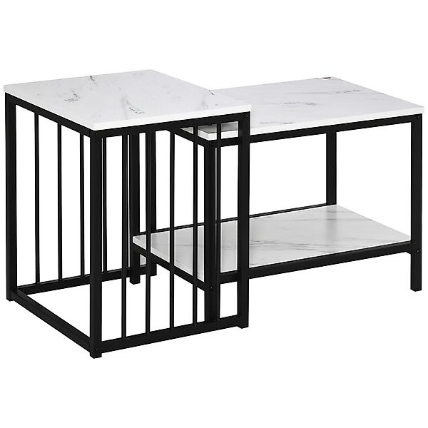HOMCOM Couchtisch 2er-Set, mit Marmoroptik (Wohnzimmertisch, günstig online kaufen