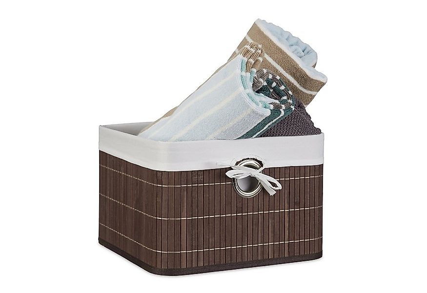 relaxdays Aufbewahrungskorb Bambus, braun günstig online kaufen