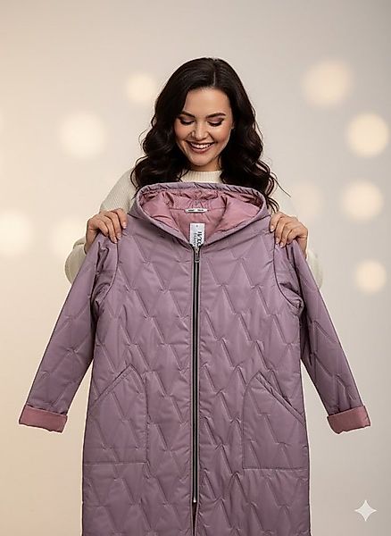 simaranda Langjacke Steppjacke lang stylischer Trenchcoat 5343 mit Kapuze günstig online kaufen