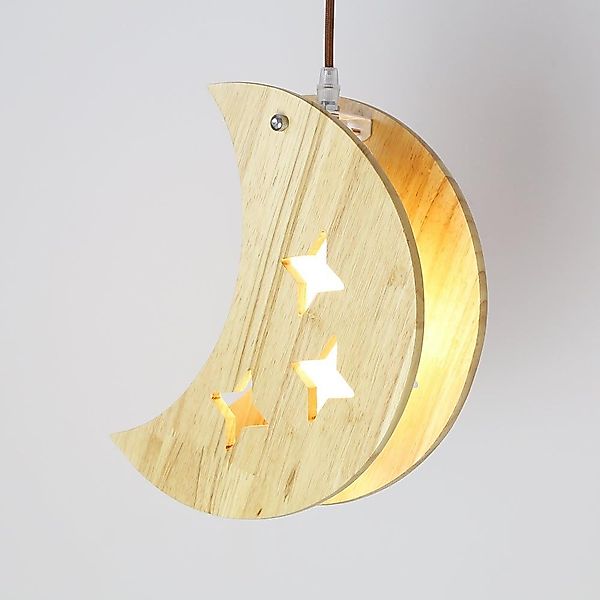 JDONG Pendelleuchte aus Holz Stern/Mond design günstig online kaufen